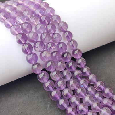 Light Purple Amethyst Beads, Natural Brazil Loose Beads, Grade A Genuine Beads, Gemstone Beads 6MM 8MM 10MM Size Beads, 14-15 Inch Strand Beads.