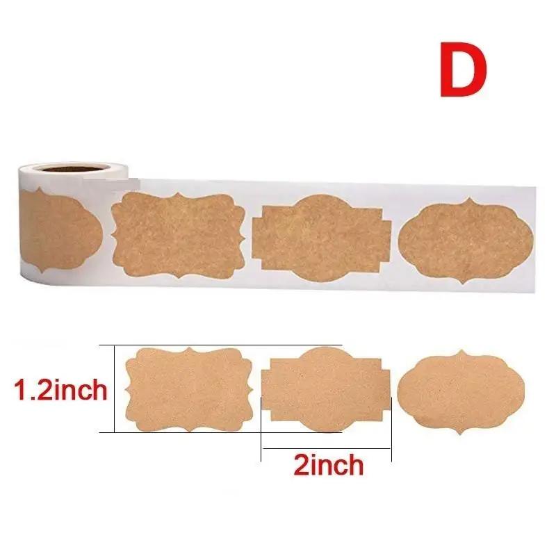 300pcs Vintage Blank Kraft Paper Sealing Sticker DIY Kitchen Classification Baking Packaging Self-adhesive Paper Label Gift Tags