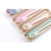 Cutlery Set Cute Portable Travel Adult Cutlery Wheat Straw Fork Camping Picnic Set Gift Child Office People Dinnerware