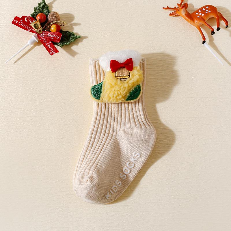 Christmas Baby Non-slip Floor Socks Cartoon Children's Medium Tube Baby New Year's INS Socks