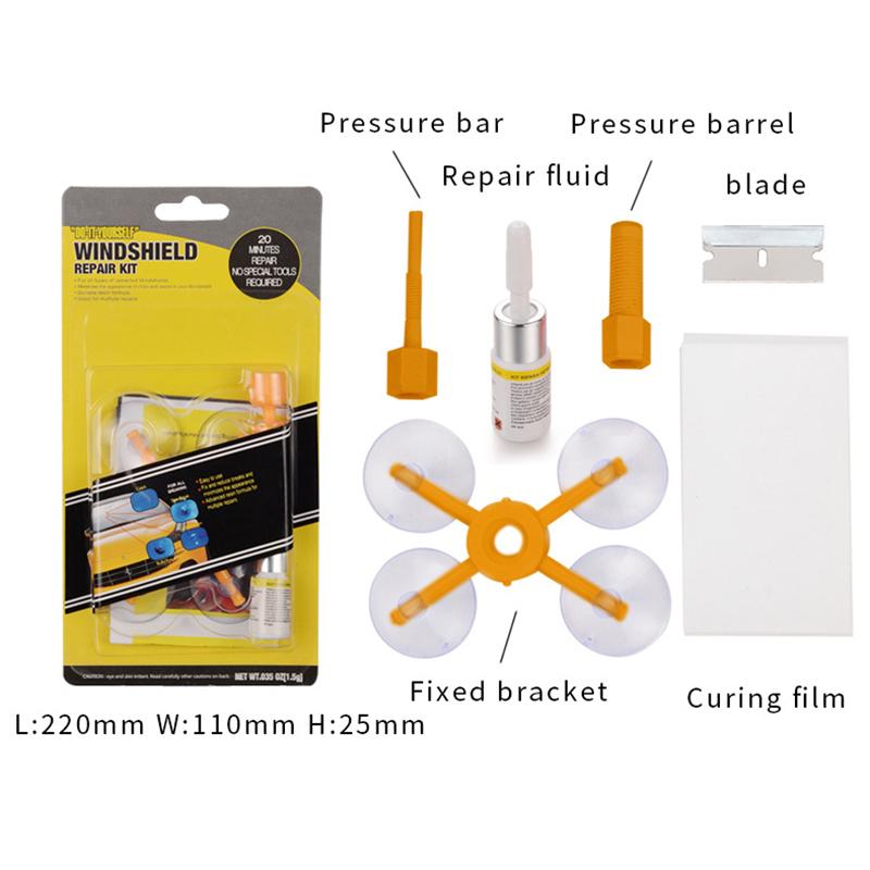 1 zestaw Zestaw do naprawy zarysowań szyb samochodowych Narzędzie do naprawy pęknięć Polerowanie szyb samochodowych Stylizacja samochodu