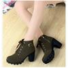 New Spring Winter Women Pumps Boots High Quality Lace-up European Ladies Shoes PU High Heels Boots Fast Delivery