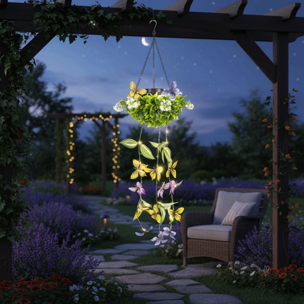 Waterproof Design Solar Butterfly Lamp Butterfly Decoration Solar Powered Solar Vine Lamp Vine Style Artificial Plant