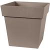 Quadratischer Blumentopf - Toskana - EDA - 32 x 32 x H. 32 cm - Innen / Außen - 22L - Taupe