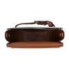 Michael Kors Mk Emilia Classic Monogram Leather Saddle Bag Women Shoulder Bag Dark-Brown White 35S2GU5C1B-VANILLA