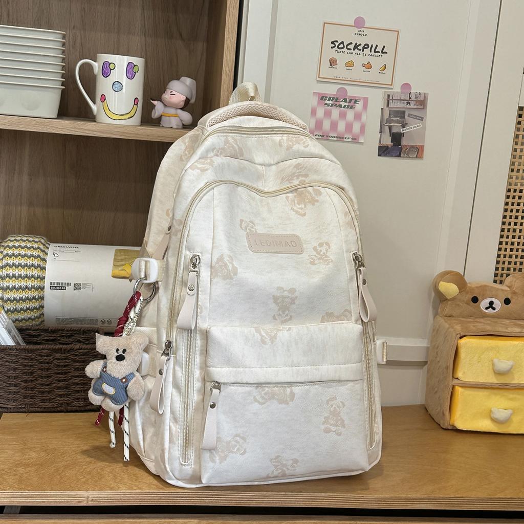 Schoolbag High-value campus student schoolbag Korean version floral student schoolbag Large capacity student schoolbag Wear-resistant practical b
