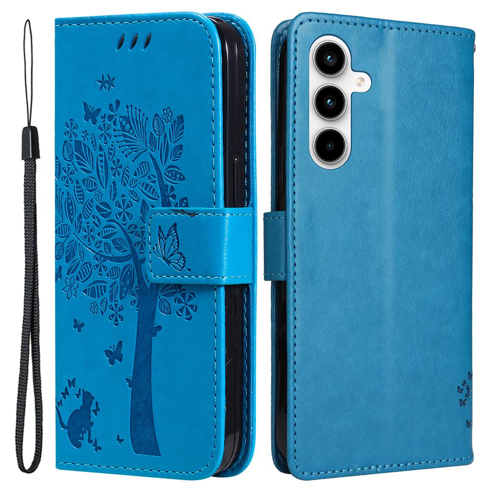 Für Samsung Galaxy A35 5G Handyhülle mit Ständer Katzenbaum Muster Leder Brieftasche Handyhülle