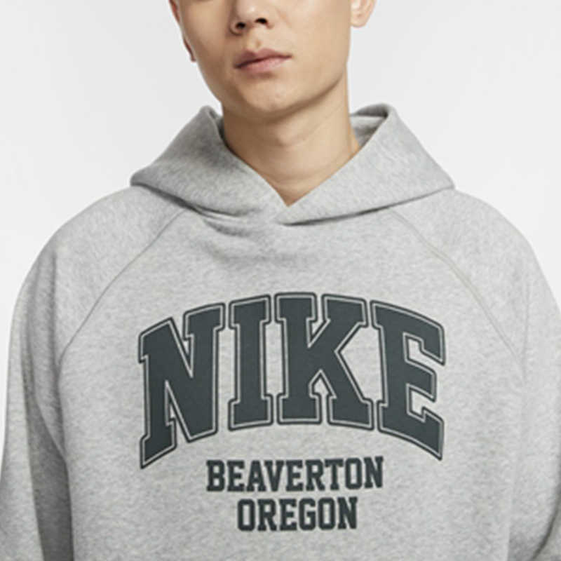 Nike Letter Pattern Knitted Sports Casual Fleece Warm Long Sleeve Pullover Sweatshirt Men sweatshirt Gray HV1741-063