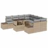 9 Piece Garden Sofa Set with Cushions Beige and Light Grey Poly Rattan