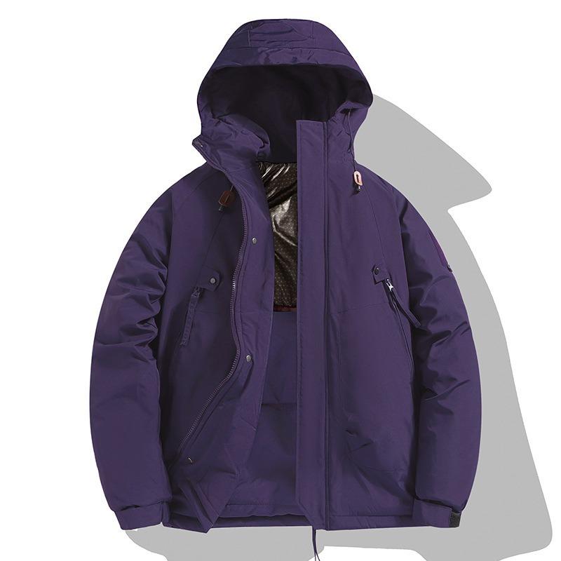 A New Solid-color Casual Windproof, Waterproof and Warm Winter Sweatshirt for Outdoor Hooded Men