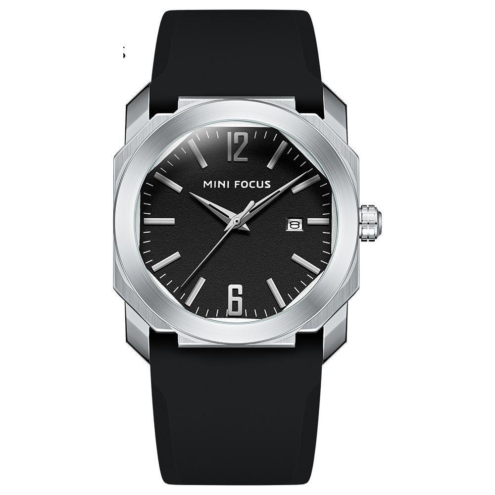 

Часы Простые мужские часы Японский механизм Водонепроницаемые Календарь Силиконовый ремешок Мужские часы