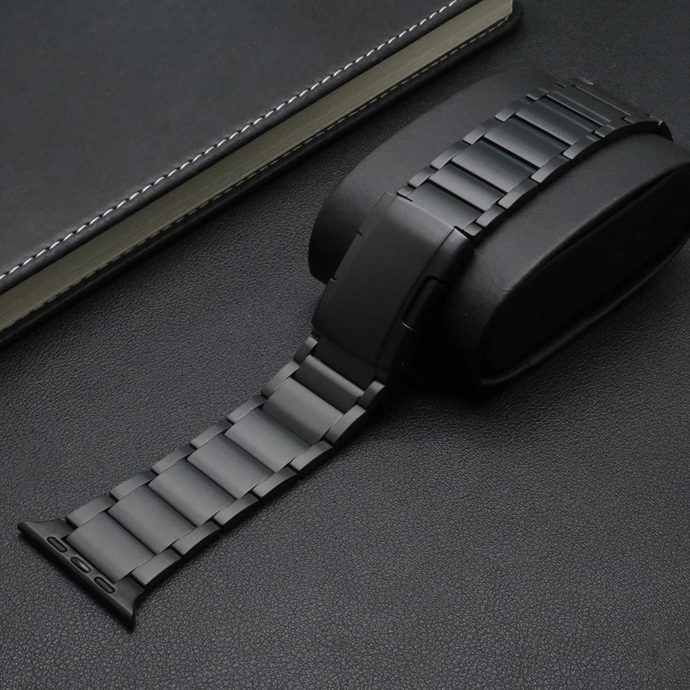 

Титановый ремешок для Apple Watch Ultra 2 49 мм, ремешок для серии 10 46 мм, регулируемый металлический браслет для Iwatch 9 8 7 6 Se 4 5 44 мм 45 мм 49mm 46mm 45mm 44mm чёрный