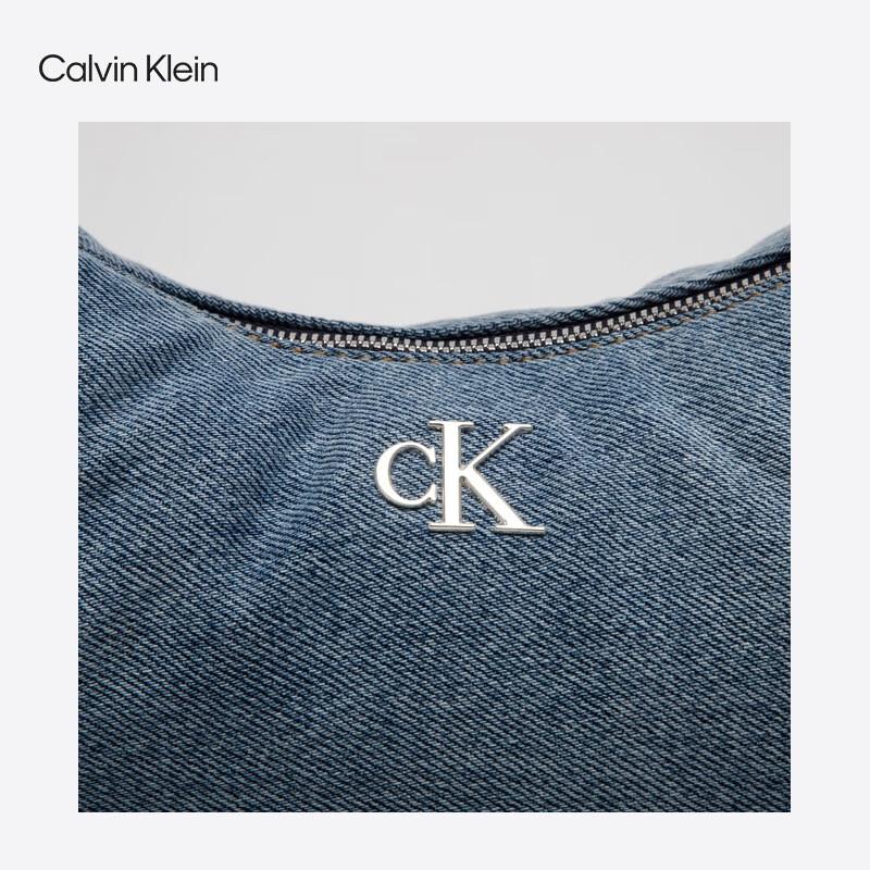 Calvin Klein Women's CK Logo Denim Dumpling Shoulder Bag