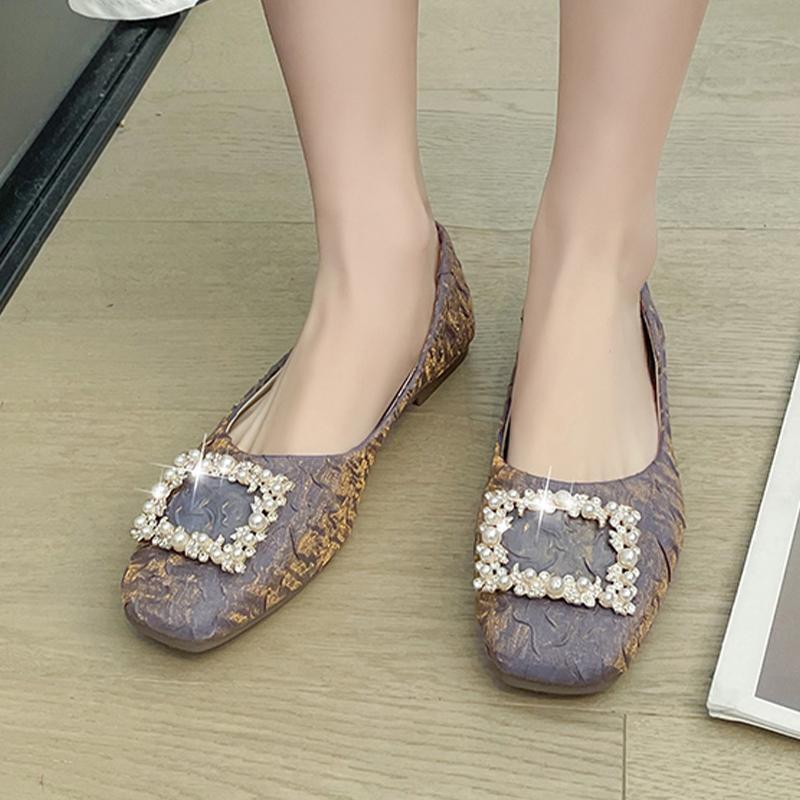 Frühling Sommer Frauen Wohnungen Bootsschuhe Casual Weiche Gemütliche Flache Sandalen Neue Trend Fad Square Toe Kleid Hochzeit Frauen Schuhe