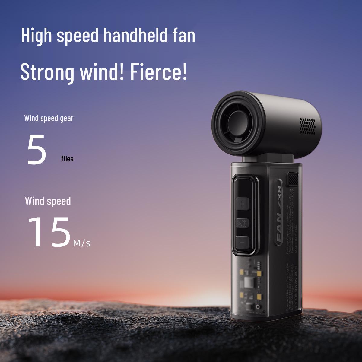 

Mini High-Speed Turbine Desktop Fan for Outdoor and Office Dark Gray [36,000 RPM]