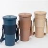 With Strap Water Bottle Handle Shoulder Strap Universal PU Leather Water Bottle Sling 30-40oz Bottles Coffee Mug Accessory for