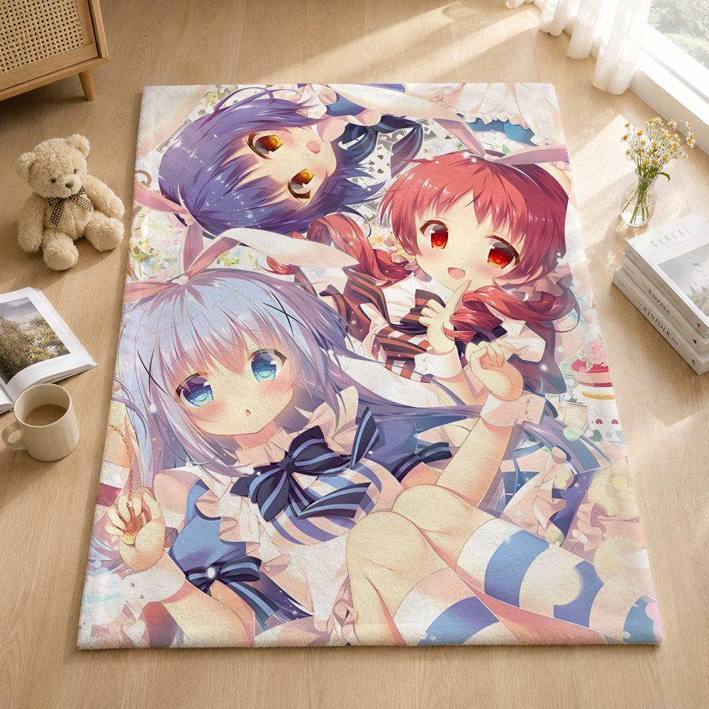 Anime I-Is the Order a Rabbit Throw Blankets Soft Warm Flannel Blanket Bedding for Bed Living Room Home Sofa