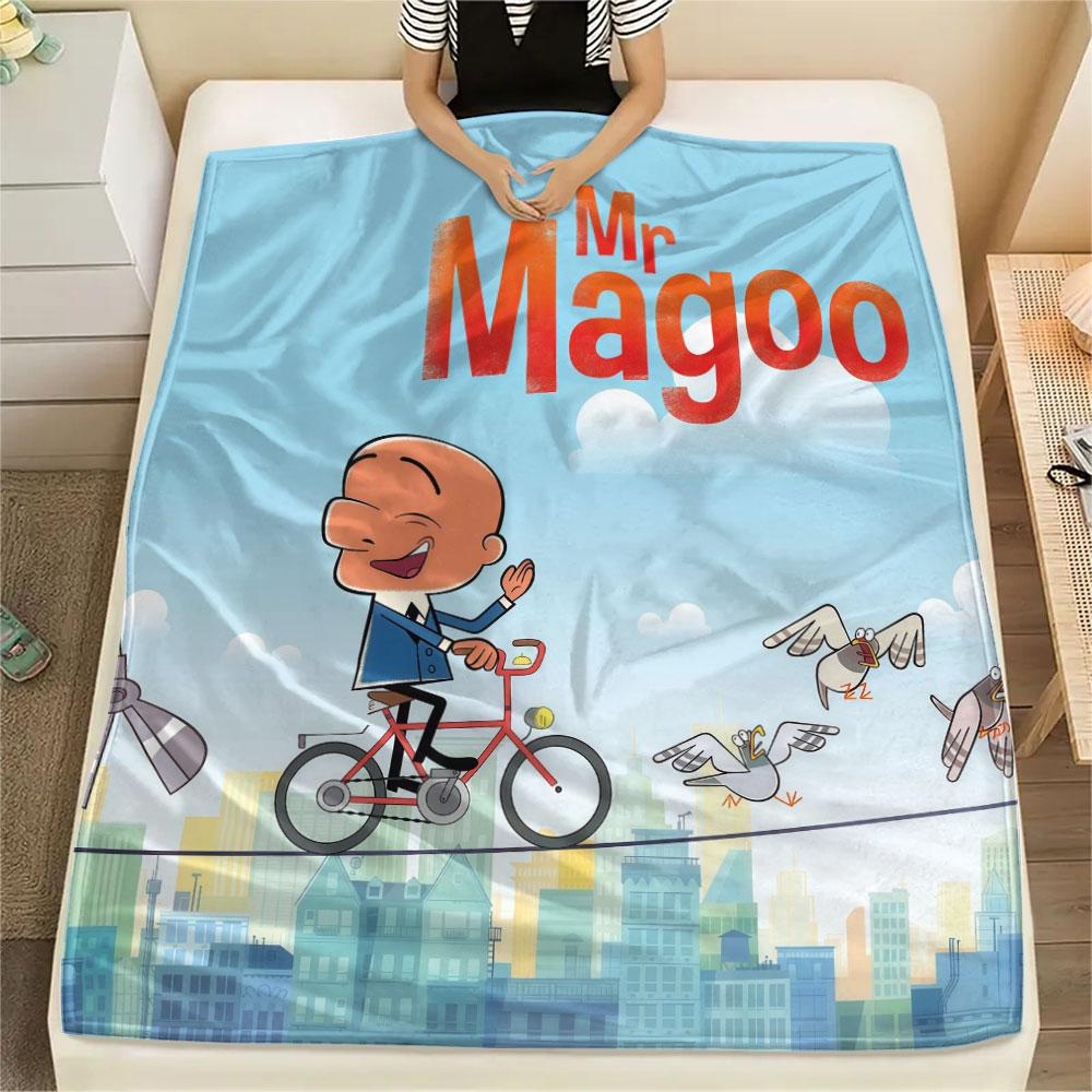 Mr. Magoo Printed Flannel Blanket, soft throw for bedroom sofa, washable, Christmas present, great gift.