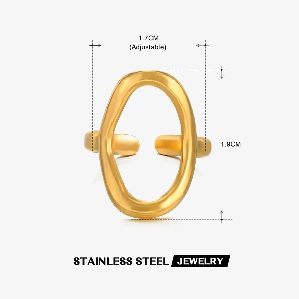 Geometric Stainless Steel Ring Teardrop Glossy Shape Minimalist Fashion Ring for Women  Everyday Commuter with Daily Wear