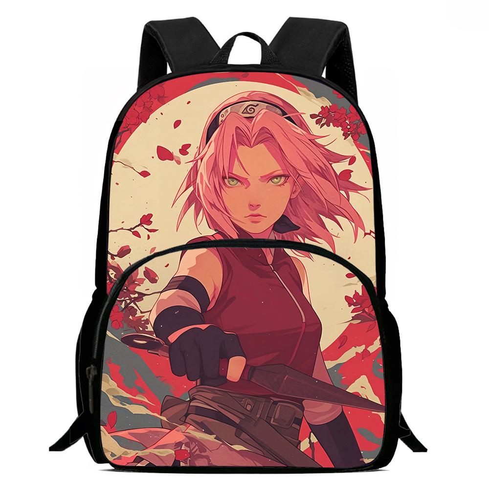 NARUTO Anime Children Rucksack Spacious Multi Compartment Wear Resistant School Daily Backpack for Boys Girls 6-10 Years Old