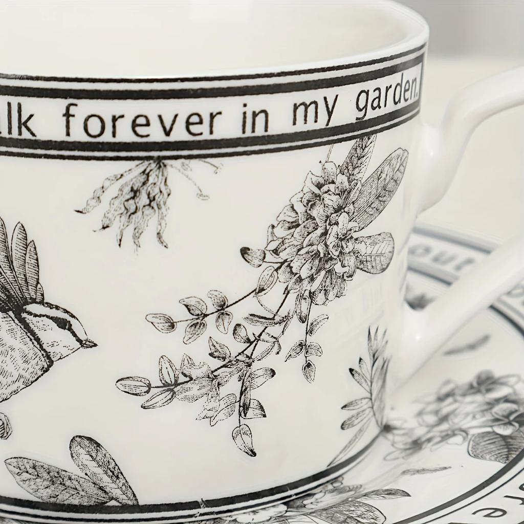 1 Set Tea Cups and Saucers, Cappuccino Cups, Coffee Cups, White Tea Cup Set, British Coffee Cups, Porcelain Tea Set, Latte Cups