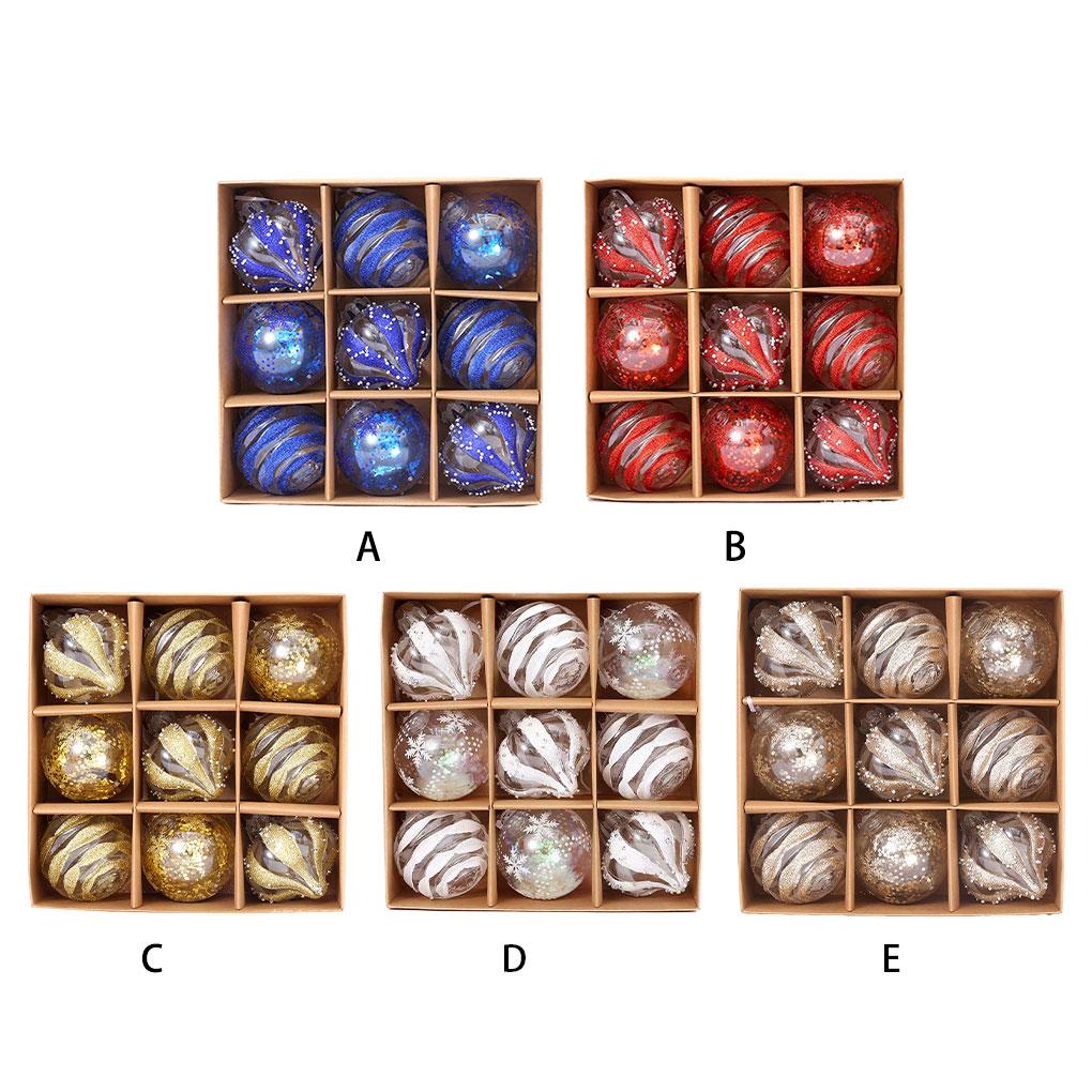 9pieces Elegant Christmas Baubles Set For Festive Home Décor Christmas Tree Decorations