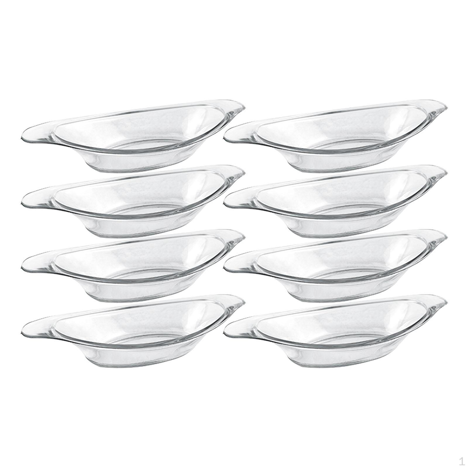 

8x Banana Split Bowls Serving Dish Boat Shaped Photo Prop Acrylic Fruit Salad Bowl for Vegetable