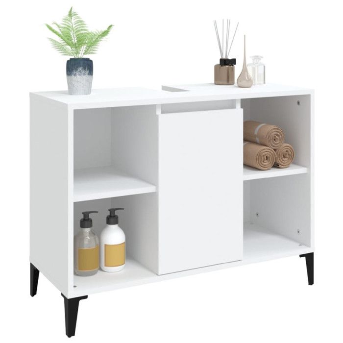 VidaXL White Sink Cabinet 80x33x60 Cm Engineered Wood 821292