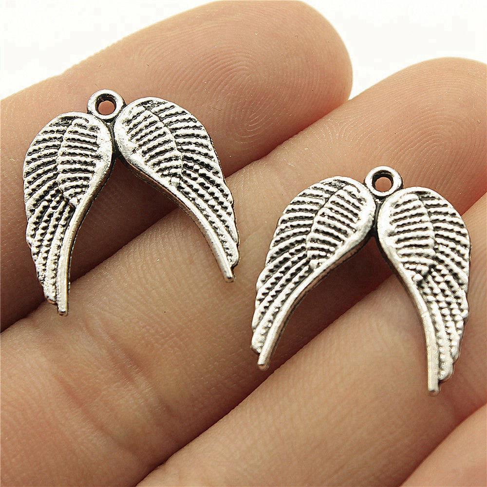 Small Angel Wings Charms Pendant Female Jewellery Bulk Ethnic Art Supplies
