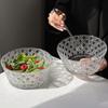 ZISIZ Large Gem Pattern Plastic Salad Bowl