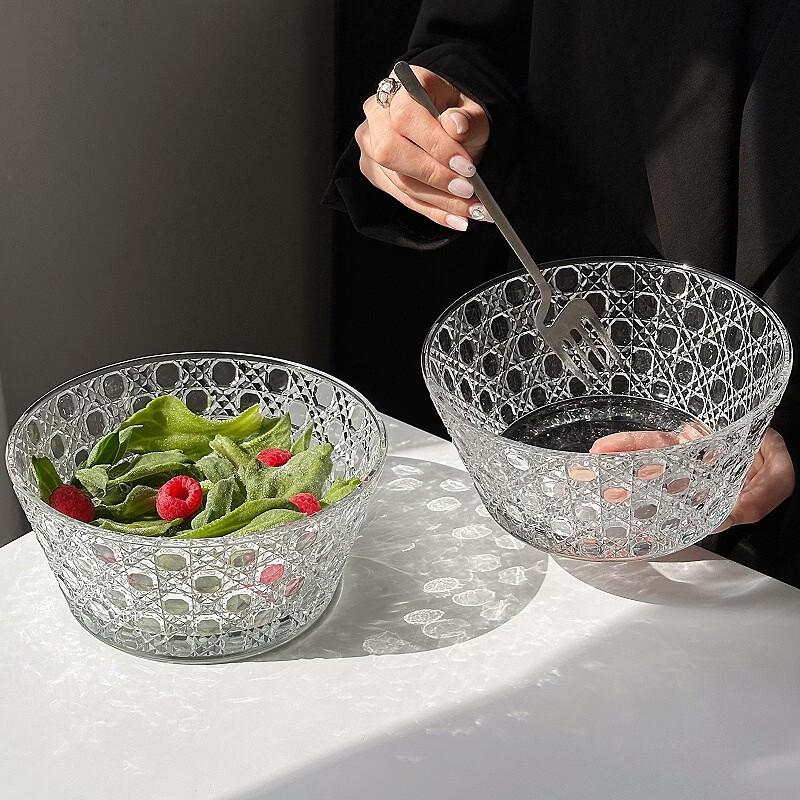 ZISIZ Large Gem Pattern Plastic Salad Bowl