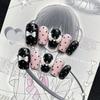 10Pcs Y2K Handmade Press On Nails Short Square Cartoon Stickers Pearl Wings Heart Bow Holiday Gift