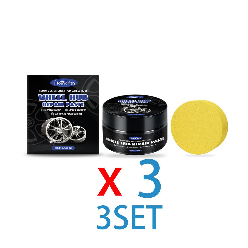 Alloy Wheel Cleaner Paste with Applicator Sponge Rim Polish Protector Removing Rust and Brake Dust Stains for Car Detailing 50g