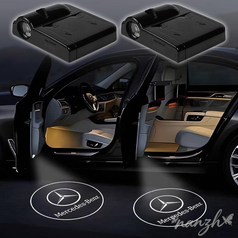 For AMG A C E GLC GLA GLE GLB Class W177 W205 W212 W213 X253 X156 W166 X247 2pcs Car door welcome Benz Light Logo Emblem Accesso