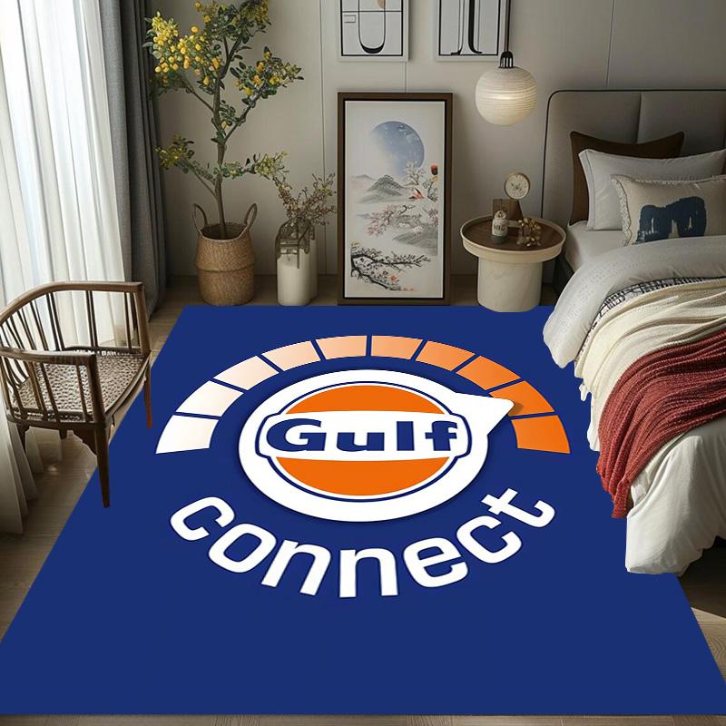 Tappeto con logo Gulf per soggiorno e camera da letto, tappetini per pavimenti, tappetino da bagno artistico, alla moda