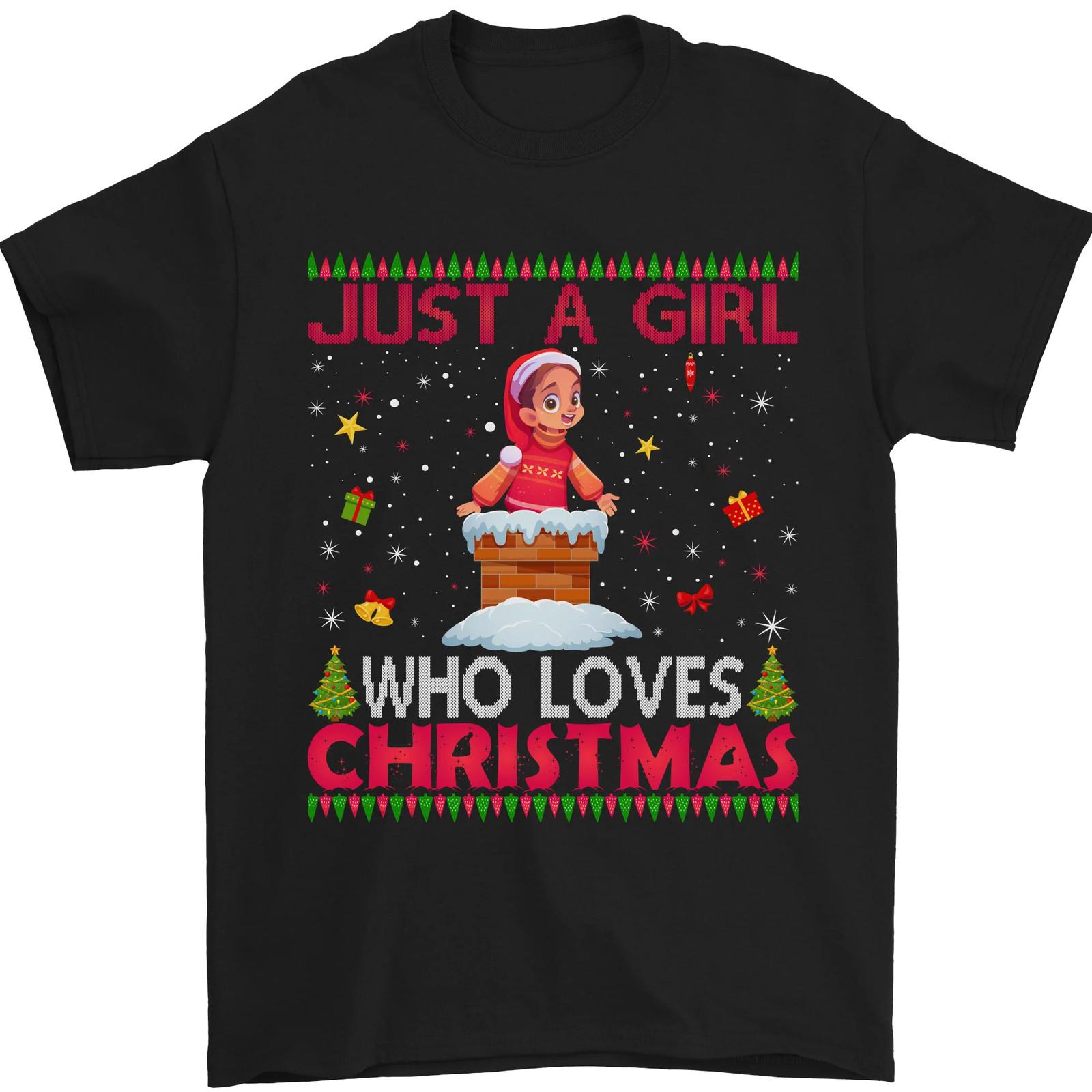 Just a Girl Who Loves Christmas Funny Mens T-Shirt 100% Cotton XL