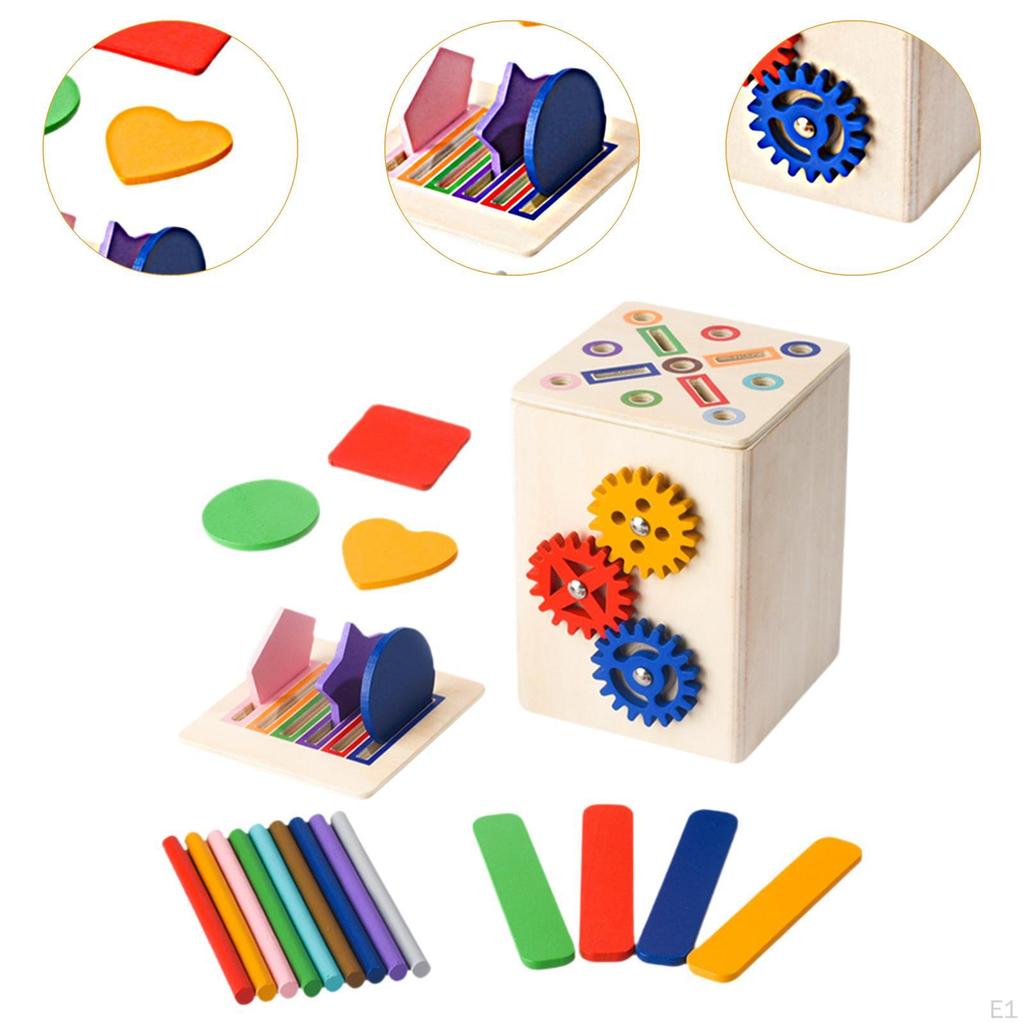 Wooden Color Shape Sorting Learning Toy,Matching Game Educational Fine Motor Skills for 1-3 Year Old