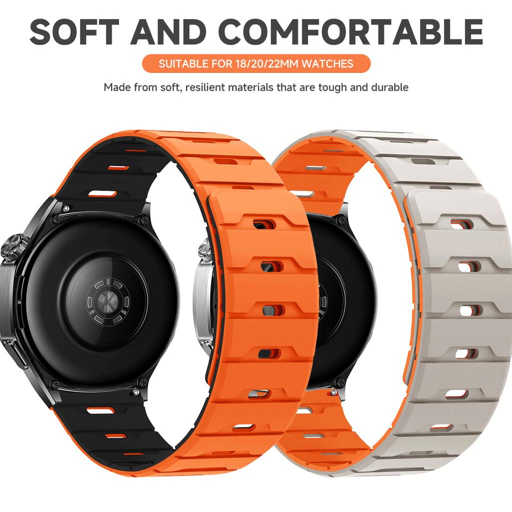 18mm 20mm 22mm Silicone Strap for Huawei Watch GT5/4 6pro For Garmin Forerunner Magnetic Band for Samsung Galaxy Watch 7 6 5 4