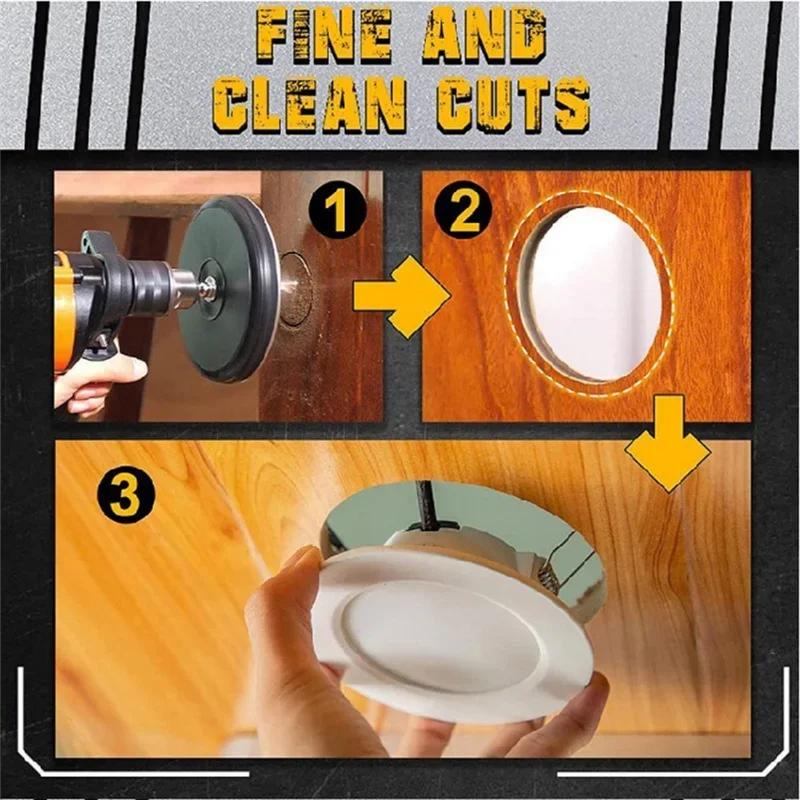 Konumlandırma Ucu ve 3 Dişli Bıçaklı Ayarlanabilir Dekupaj Testere Yuvarlak Delik Açıcı Aletler