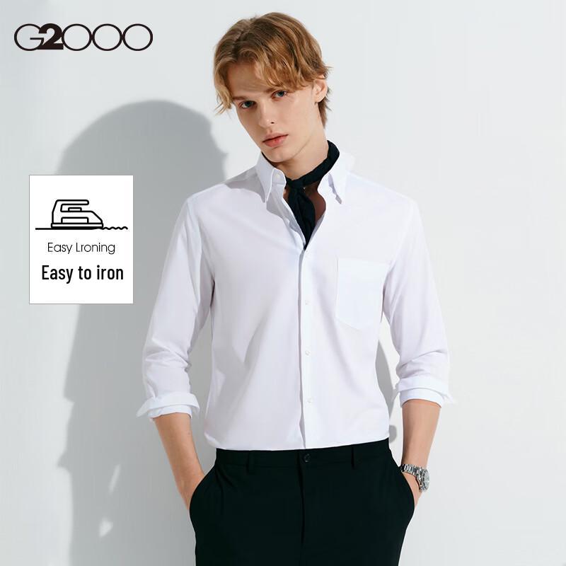 G2000 Men s Wrinkle-Free Cotton Blend Formal Long-Sleeve Shirt 09