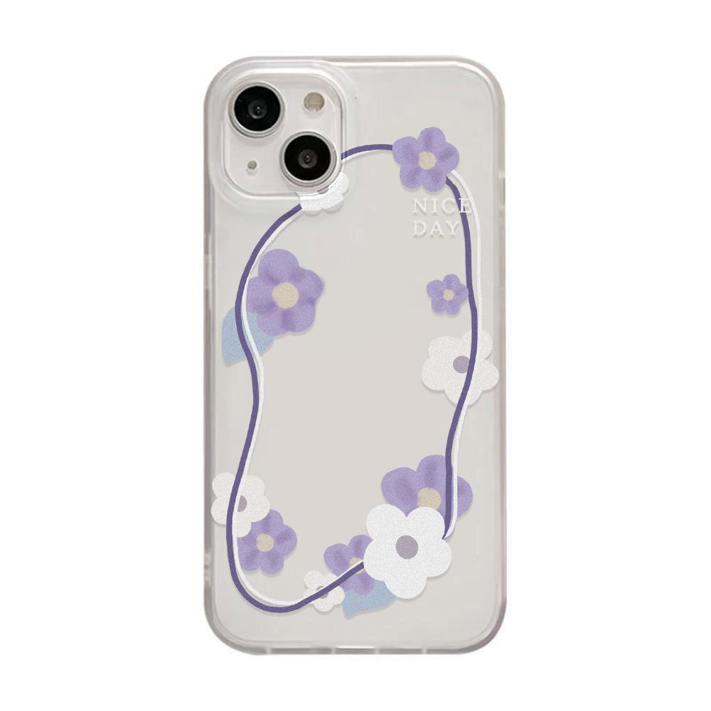 Applicable To iPhone17ProMax Small Fresh Purple Flower Vine Apple 17 Matte Mobile Phone Case 16/15 Anti-drop 14