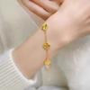 Vietnam Sand Gold Plated Hollow Lucky Four Leaf Clover Bracelet Women's Jewelry Live Broadcast Workshop Supply