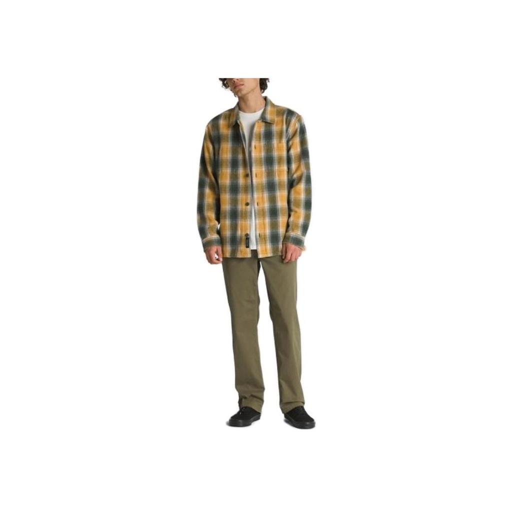 Vans Checkered Single Button Long Sleeve Shirt Men Shirts Yellow VN000AASCMJ