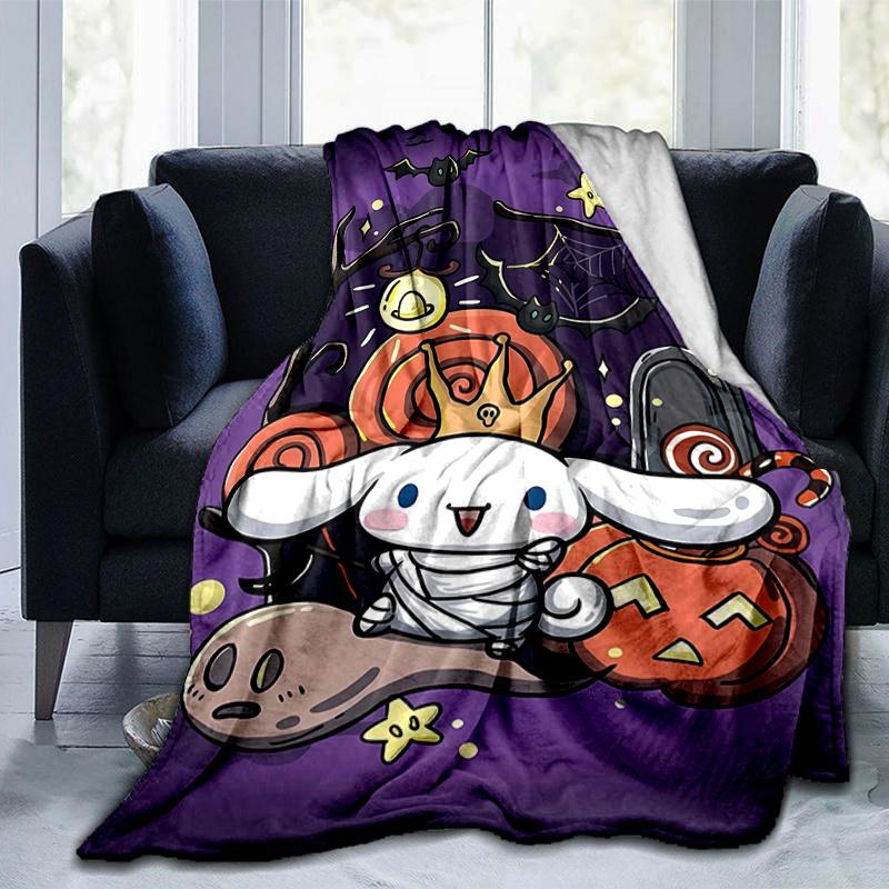 1pc Cinnamoroll's Spooky Journey Blanket, Soft Throw for Home Decor, Gift Idea, Living Room, Travel, Camping, Car Blankets, Beach, Office Naps, Suitab