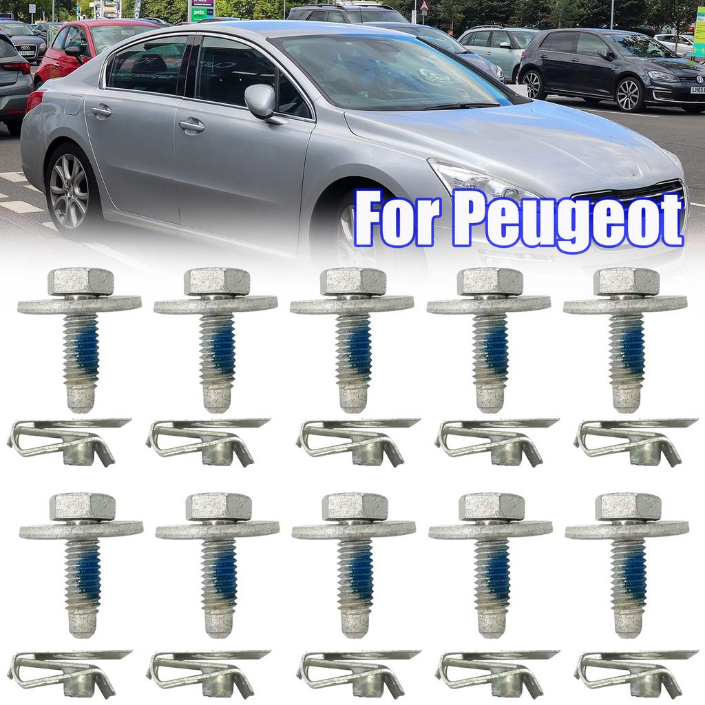 Motorabdeckung Unterbodenschutz Clips M6 Karosseriebolzen U-Mutter Schrauben Halter Spritzschutz für Peugeot 4008 3008 2008 508 408
