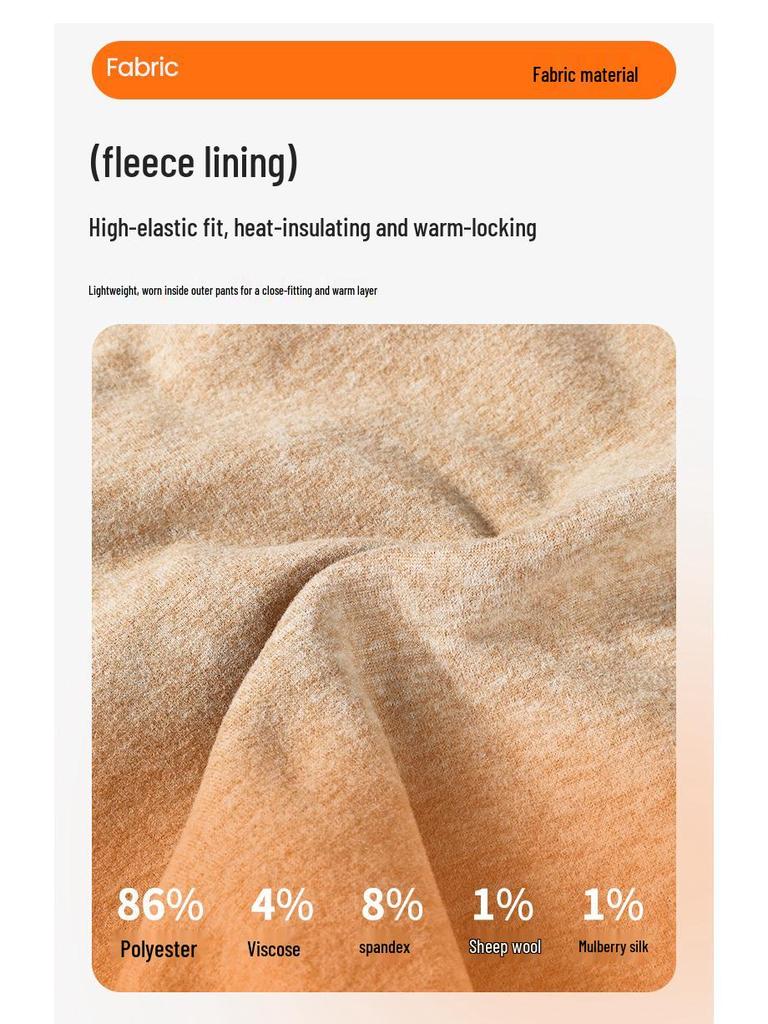 Men's Extra Thick Double-Sided Flannel Fleece Lined Antibacterial Warm Knit Pants