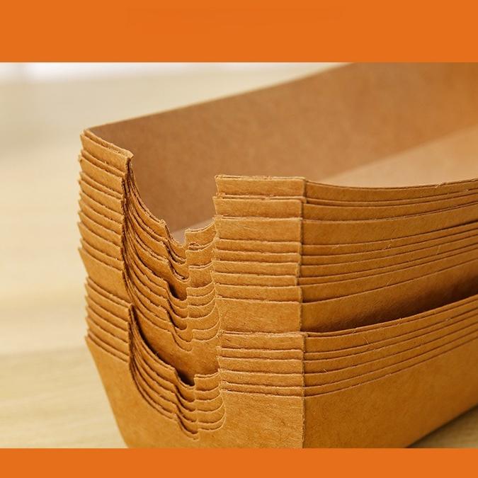 Kraft Paper Food Tray Heavy-duty Food Boat Trays Disposable Service Basket for Fried Chicken Snacks Fries Tacos BBQ Party Tableware Kitchen Tools