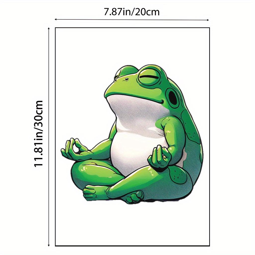 

1pc Frog Meditating Toilet Sticker Bathroom Toilet Seat Decorative Sticker Bathroom Decorative Wall Sticker Pegatinas Baño (Green,30X20CM)