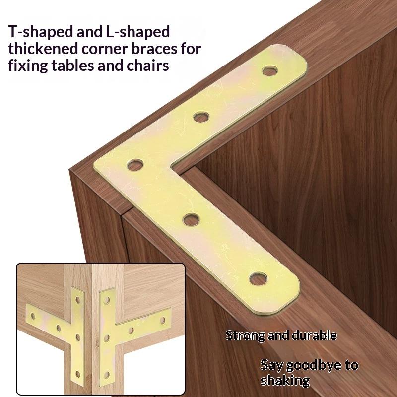 L-Shaped Iron Corner Code 90 Degree Right Angle Fixator L-Shaped Bracket Furniture Bed Frame Cabinet Connector