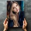 Vintage Retro Female Portrait Tin Sign Wall Art Decor 2D 20x30cm for Living Room Bedroom